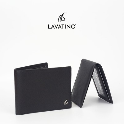 Ví nam 2 trong 1 kết hợp ví card mini tháo rời da saffiano chính hãng Lavatino -WB45