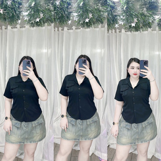 Áo sơ mi tăm lạnh tay ngắn bigsize