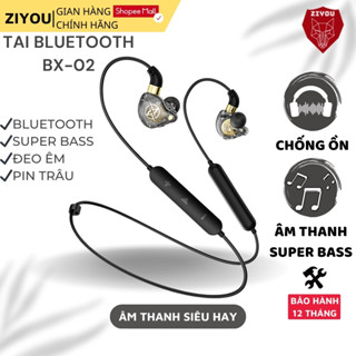 Tai Nghe Bluetooth Không Dây Quàng Cổ Ziyou BX-02 Pin Trâu, Âm Thanh Vòm 8D Super Bass