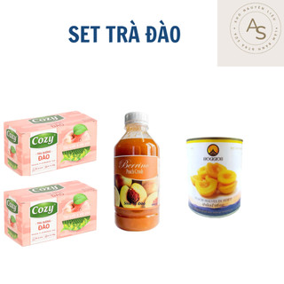 Set trà đào đầy đủ tặng công thức