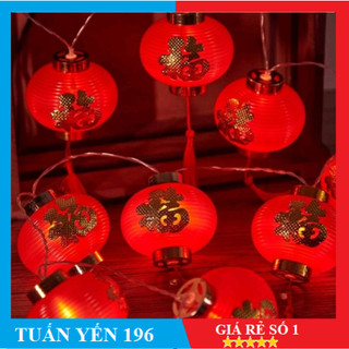 [HOẢ TỐC] Dây Đèn Led Đèn Lồng Đỏ Treo Trang Trí Dài 5m 16 Bóng Hình Tròn Trang Trí ngày Lễ Tết
