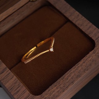 [littlebrown] Set nhẫn mạ vàng vương miện đá đỏ