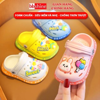 Dép cho bé gái và bé trai siêu nhẹ BBShine, Dép cross cho bé chống trơn trượt họa tiết xinh xắn – D7
