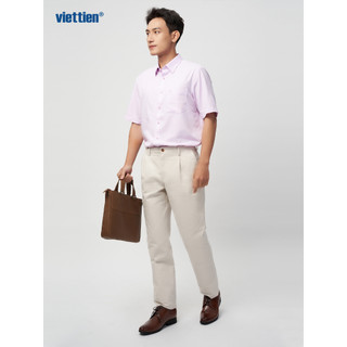 Sơmi ngắn tay VIỆT TIẾN lai bầu vải sợi hoa hồng phom regular - 1S1931NR1/SB8Z