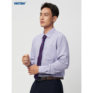 Sơmi dài tay VIỆT TIẾN lai bầu vải sợi hoa hồng phom regular - 1S1928NR1/LBAZ