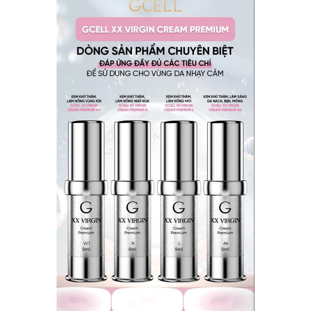 Kem dưỡng hồng nhũ hoa và bikini XX VIRGIN  GCELL loại 5ml và 15ml