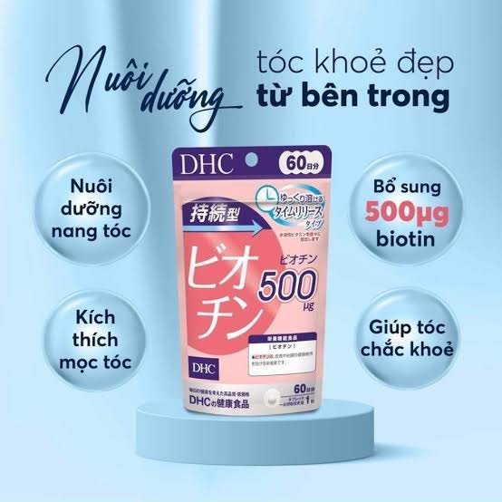 Viên uống Biotin DHC 30 viên 30 ngày Nhật Bản ngăn rụng gãy tóc, mọc tóc