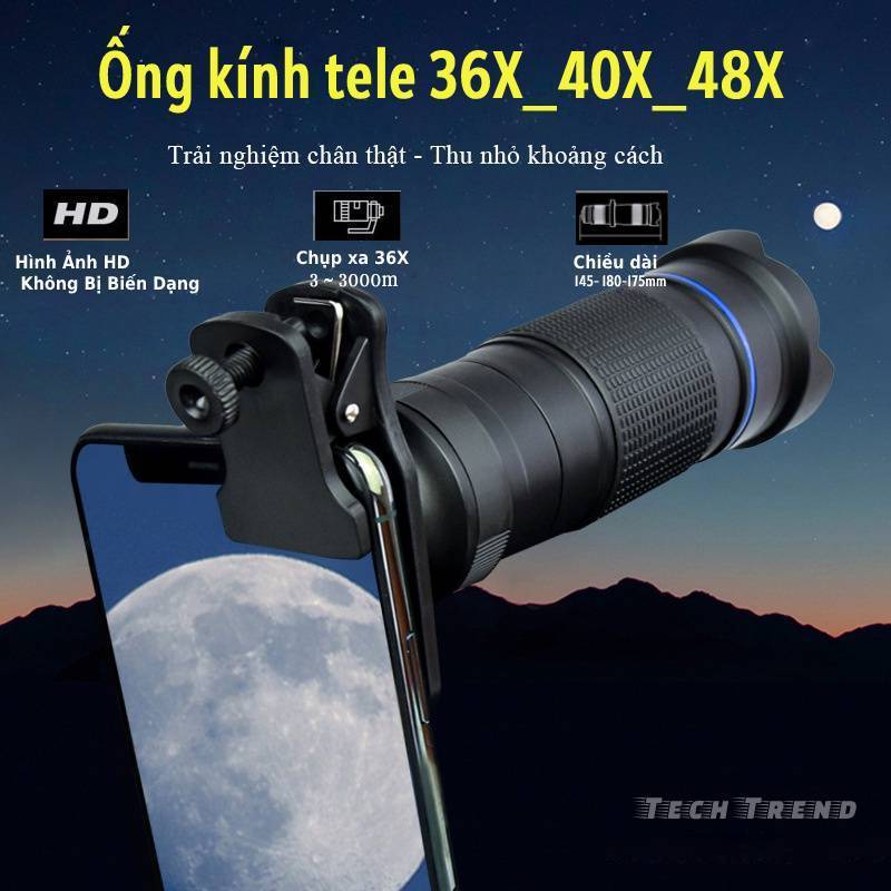 Ống nhòm điện thoại di động zoom xa 36X _ 40X _ 48X, Kính viễn vọng cho hình ảnh HD sắc nét | BigBuy360 - bigbuy360.vn