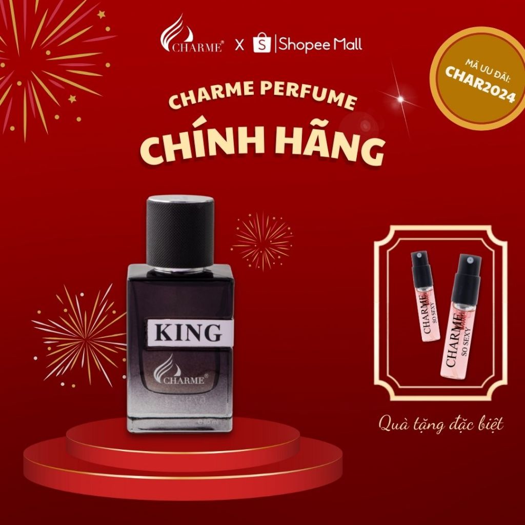 Nước hoa nam King Charme chính hãng lưu hương lên đến 12 tiếng hương gỗ đầy lôi cuốn, nam tính, mạnh mẽ 60ml