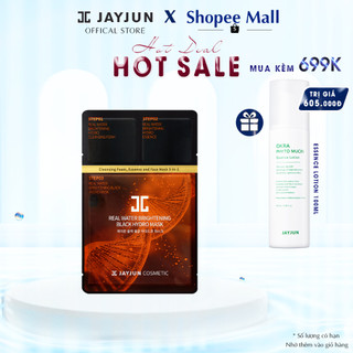 Mặt nạ đen 3 bước dưỡng trắng, cấp ẩm và tăng độ đàn hồi jayjun real water brightening black hydro mask