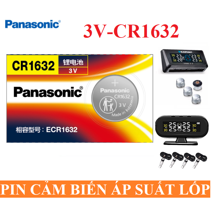 Pin cảm biến áp suất lốp Panasonic CR1632 3V lithium pin panasonic pin cr1632 Mới full box