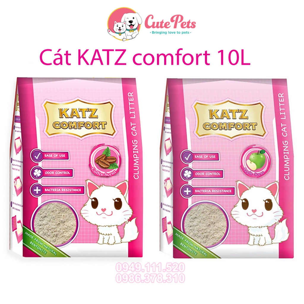 [Tải 3 túi] Cát mèo Katz Comfort 10L Cát vệ sinh mèo Thái Lan - Cutepets