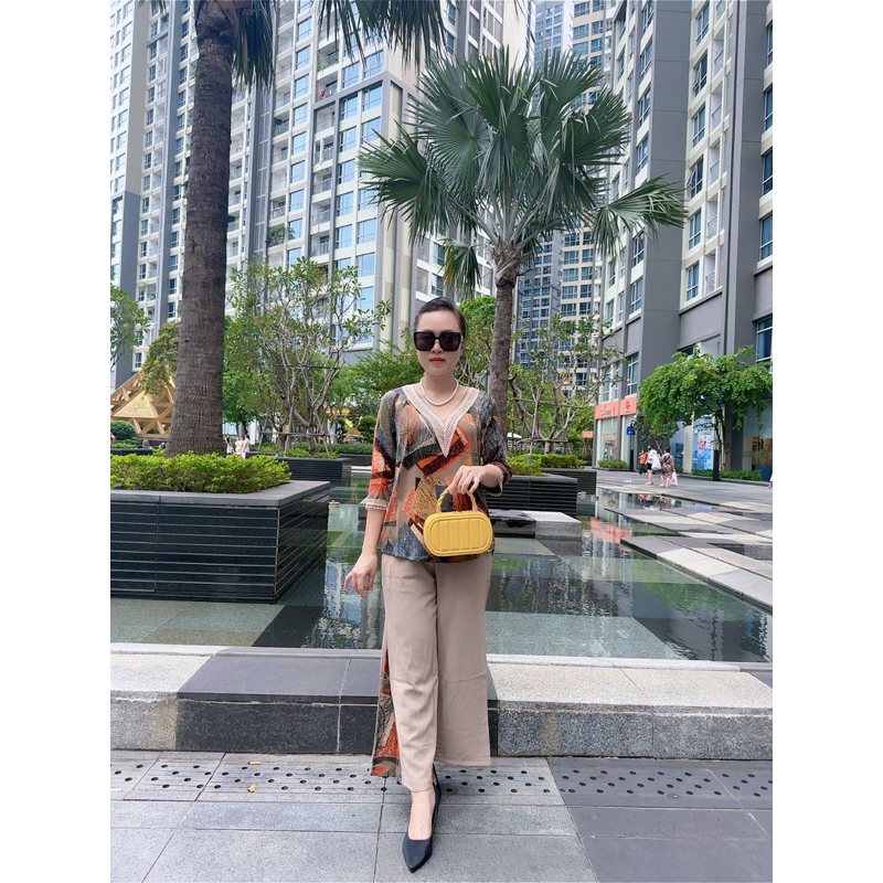 Đồ bộ cao cấp sang chảnh trung niên đồ bộ phong cách vải mát mẻ mùa hè, mùa thu, mẫu mới năm nay