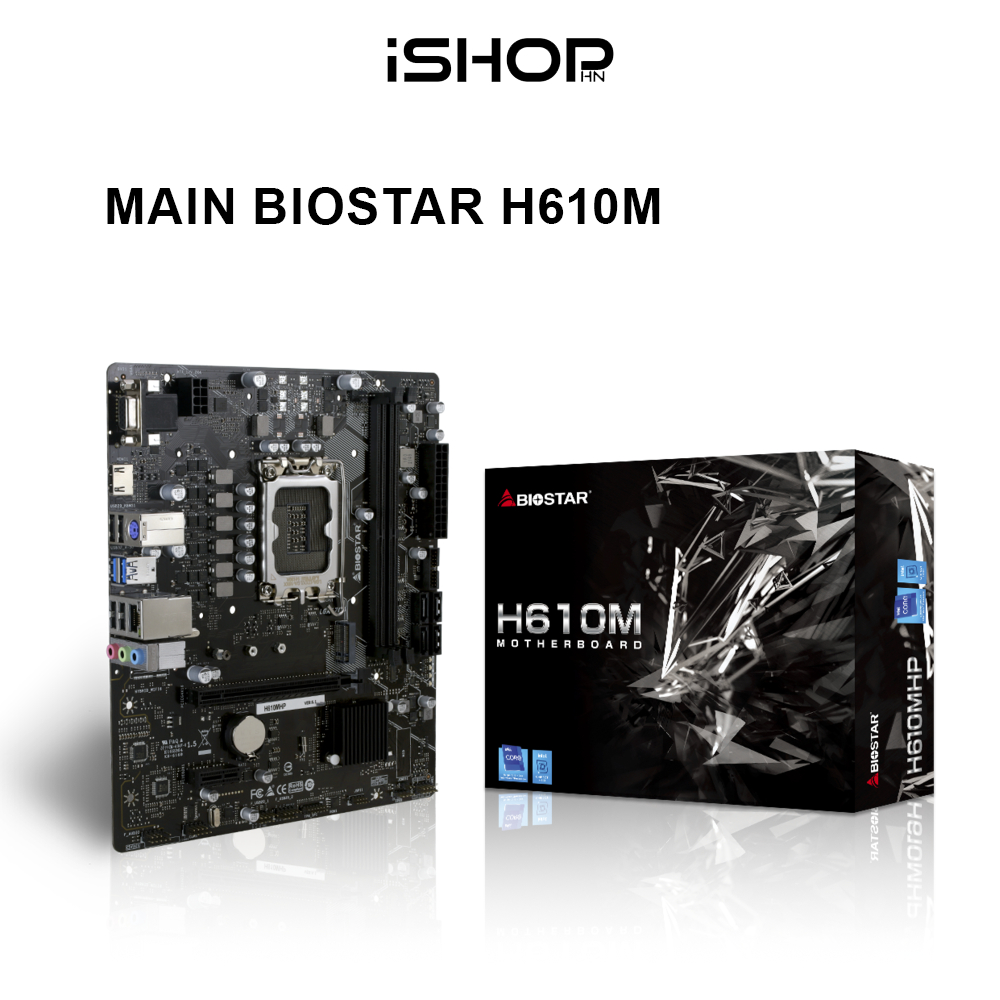 Mainboard Biostar H610MHP CPU Intel (12th/13th/14th), Socket 1700, mATX, DDR4, HDMI/VGA - Bảo hành 3 năm | BigBuy360 - bigbuy360.vn