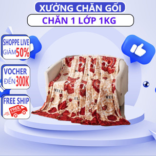 [ LOẠI CHĂN 1KG] CHĂN LÔNG TUYẾT NHUNG 1m8 x 2m CHĂN NHUNG 1 LỚP DÀY DẶN