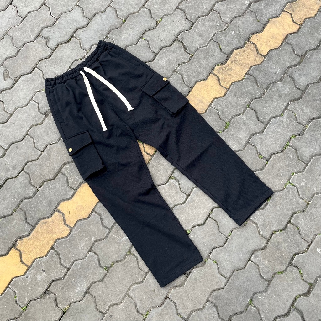 Quần dài suông nam túi hộp BOF túi có khóa zipper chất vải thun nỉ cua cotton dày dặn, ống quần rộng rãi thoáng khí