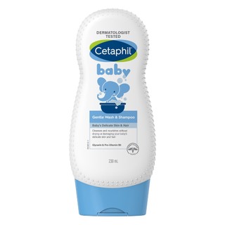 (HSD 12/24) Cetaphil Baby Gentle Wash Shampoo 2 In 1 230ml - Sữa Tắm Gội Toàn Thân Cho Bé