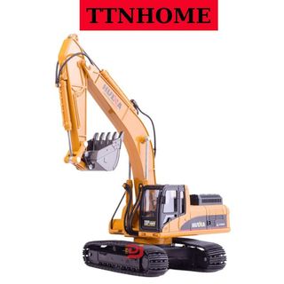 Mô hình xe máy xúc huina tỉ lệ 1:50 bằng kim loại và nhựa đồ chơi trẻ em