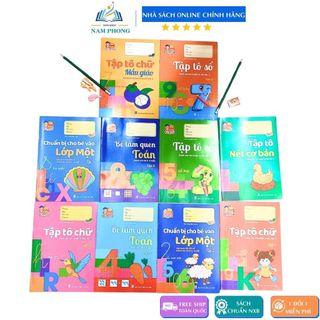 Sách - Bộ 10 Cuốn Hành Trang Cho Bé Chuẩn Bị Vào Lớp 1 (Kèm 2 Bút Chì, 1 Gọt Và 1 Gôm Tẩy)