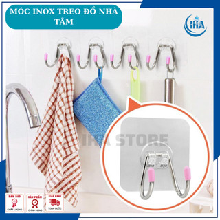 Móc dán tường dạng móc đôi inox siêu bền treo đồ gọn gàng
