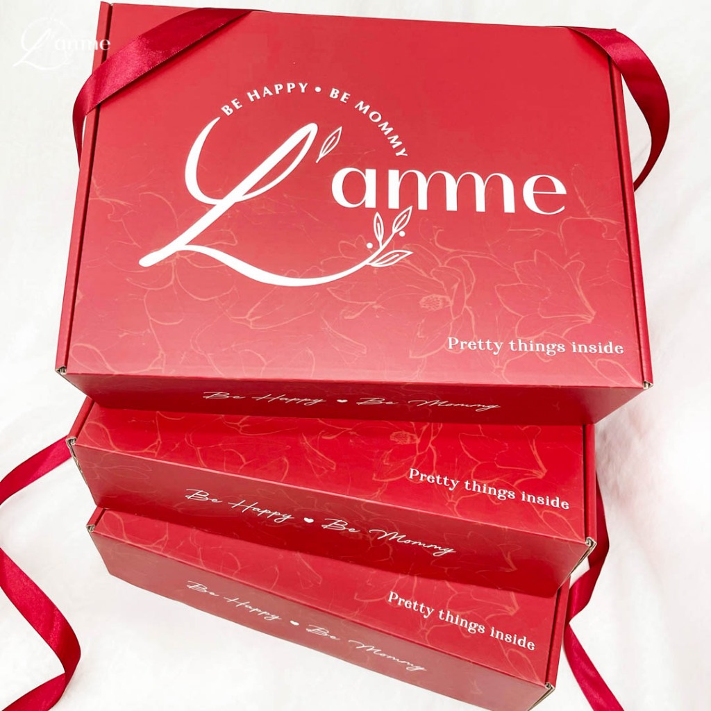 [HB Gift] Hộp quà LAMME - Box size to tặng sinh nhật, ngày lễ kèm thiệp (size 36*8.5*28cm)