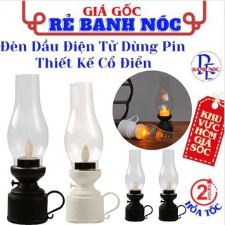 Đèn dầu điện tử trang trí để bàn phong cách retro - đèn led trang trí, đèn cầy cổ điển dùng pin,đèn dầu cổ điển, đèn ngủ
