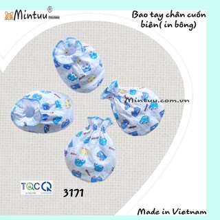Sét Bao Tay Bao Chân Vắt Sổ Mintu Cho Bé Sơ Sinh
