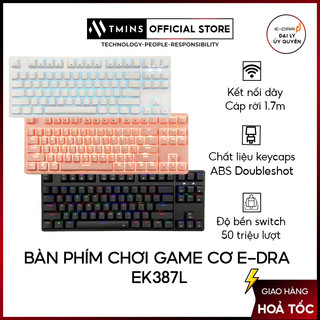 Bàn phím chơi game cơ e-dra ek387l black , pink , white - hàng chính hãng