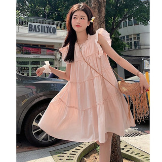 Váy babydoll sát nách hở vai dáng trơn form xòe dài suông chất thô mềm siêu xinh mùa hè mặc đi chơi đi du lịch  DELIZ