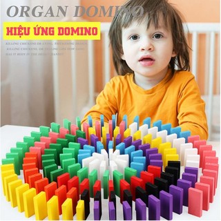 Bộ Đồ Chơi Domino 120 Miếng sắc mầu Bằng Gỗ Cho Bé Thỏa Sức Sáng Tạo