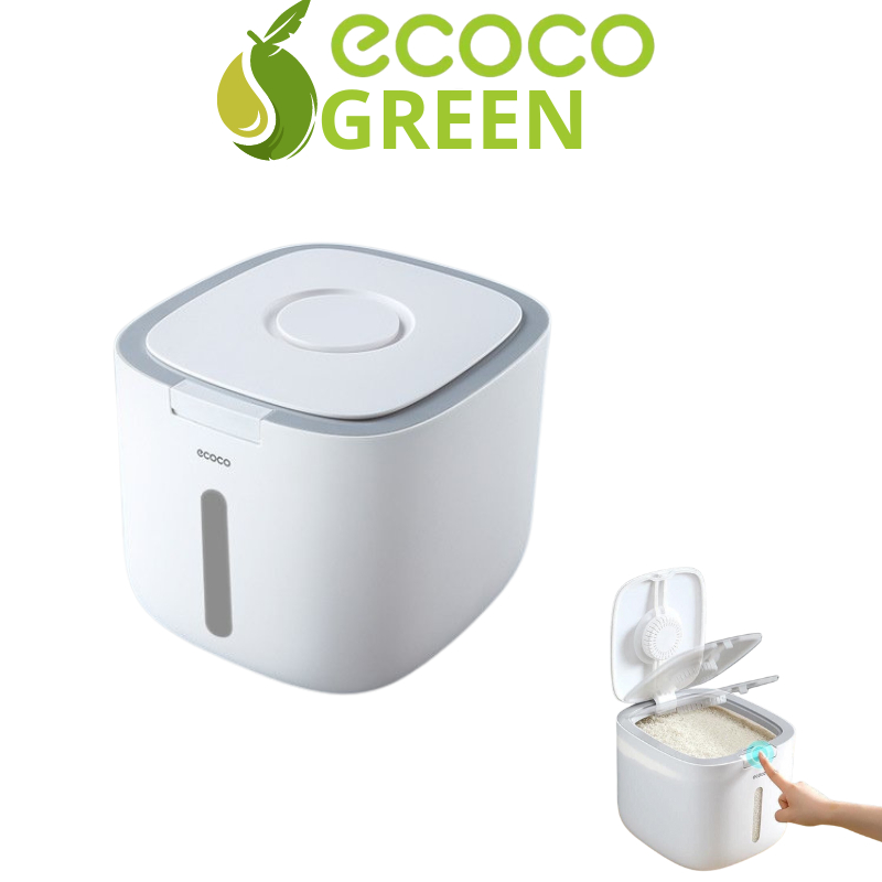 Thùng Đựng Gạo Nhà Bếp Thông Minh Ecoco 5 và 10 Kg - Chống Ẩm Mốc,Chống Mối Mọt