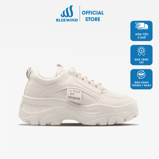 Giày Sneaker Nữ Độn Đế BLUEWIND Cao 5cm Da PU Cao Cấp 68426