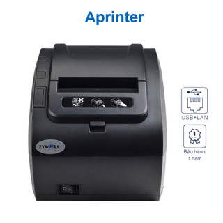 Máy in hóa đơn nhiệt K80 Zywell ZY303 khổ giấy 80mm, kết nối máy tính và điện thoại