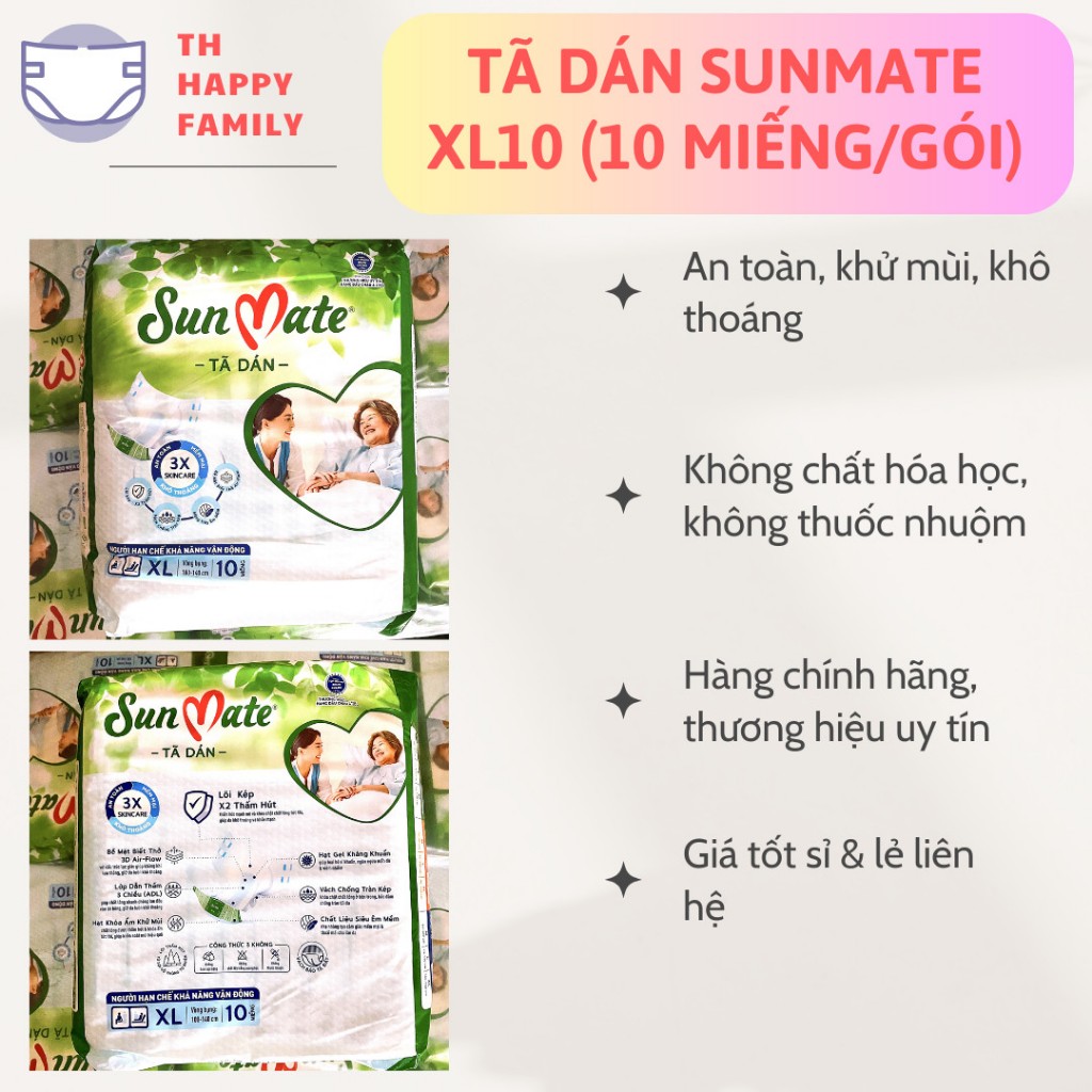 Tã dán người lớn Sunmate XL10
