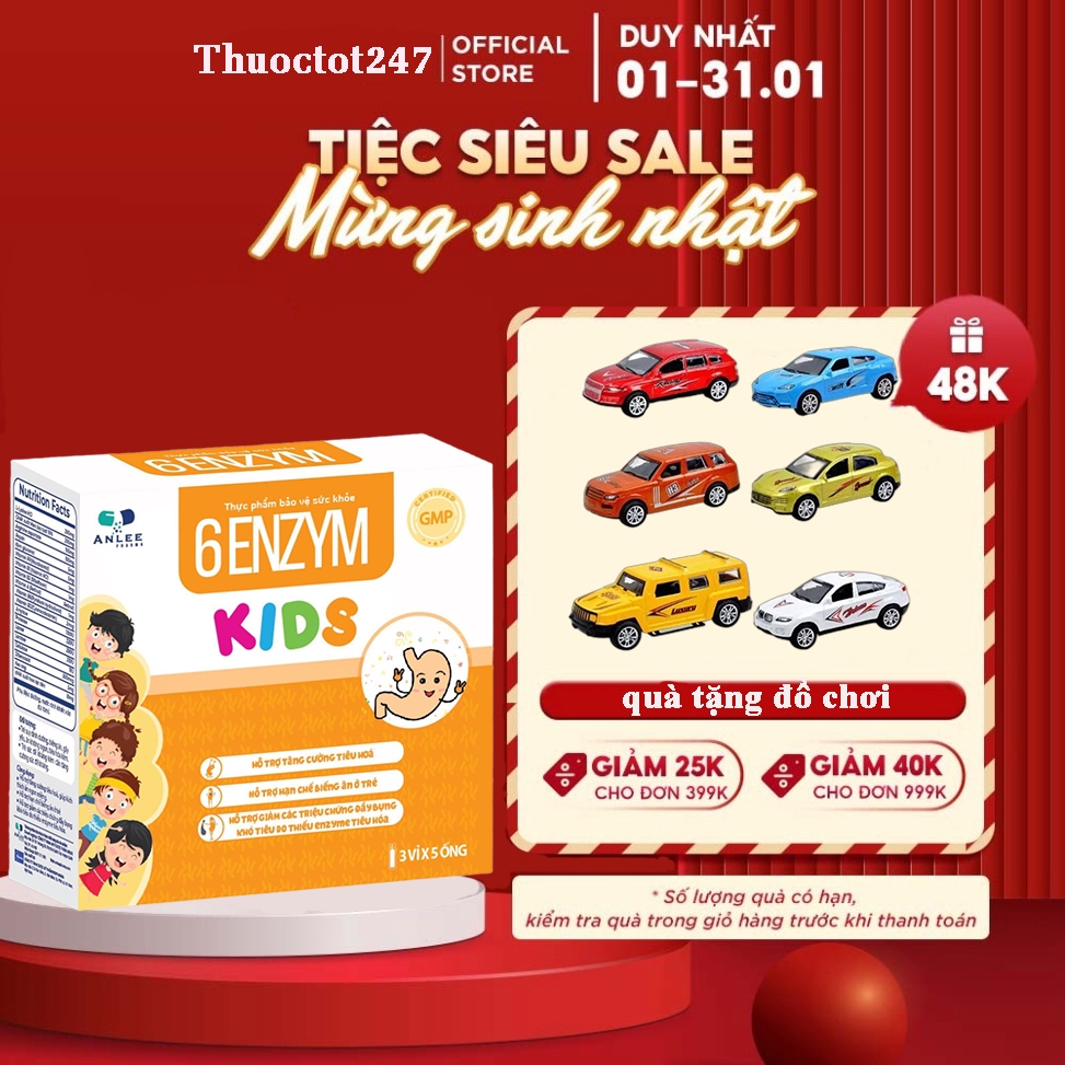 6 ENZYM KIDS - Siro Giúp Bé Hết Biếng Ăn, Ăn ngon, Tăng Cân, Tăng Đề Kháng, Hết Táo Bón_ CHÍNH HÃNG