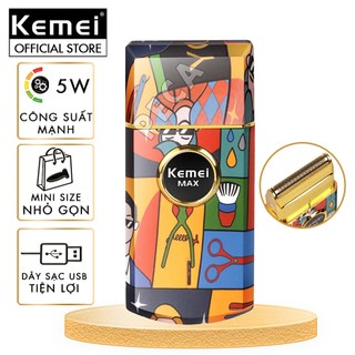 Máy cạo râu lưỡi nổi 3D KEMEI KM-RS7098 công suất mạnh 5W pin trâu sạc USB nhanh 1.5 giờ mẫu đẹp size mini