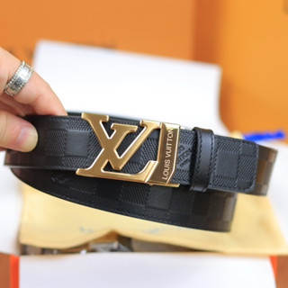 Thắt lưng nam khoá tự động dây da bò mặt kim loại không gỉ size 3.5cm