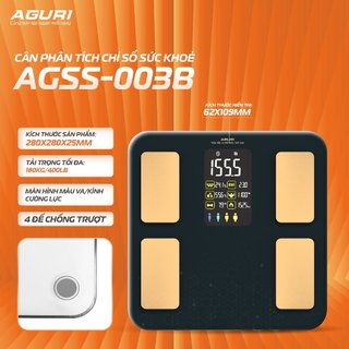 Cân điên tử sức khỏe aguri agss-003b đo chính xác 14 chỉ số trên cơ thể cao cấp chuẩn inbody