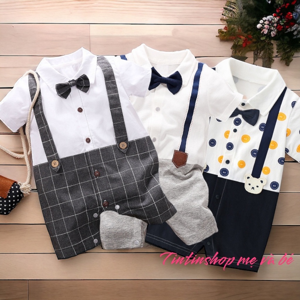 Body đùi công tử cho bé trai áo liền quần cộc tay Body suit cho bé mặc hè thoáng mát SLH35