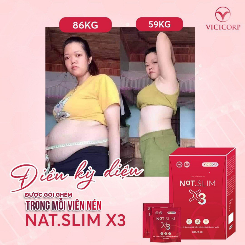 Giảm Cân Nat Slim X3 Chính Hãng MERRY STORE Giúp Giảm Cân Hiệu Qủa
