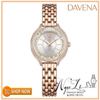 Đồng hồ nữ davena 61666 rose gold mặt đá 32mm
