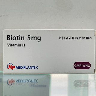 Biotin 5mg Mediplantex - 20 viên - hỗ trợ khi bị rụng tóc, chán ăn, vi .êm da