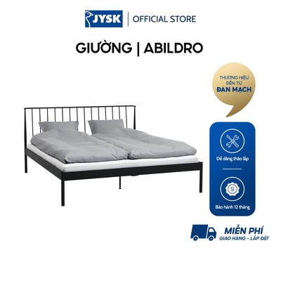 Giường | JYSK Abildro | kim loại | đen | nhiều kích thước