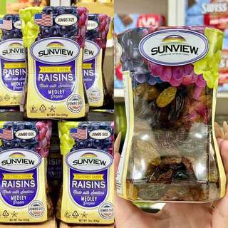 Mẫu Mới - Nho khô không hạt Sunview Raisins Seedless Medley 425g