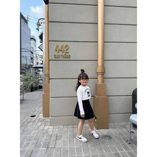 Áo croptop gấu phối chân váy đen siêu cá tính dành cho bé gái_Chankid Clothing