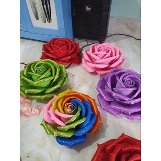 Combo 5 bông hoa xốp nhũ kim tuyến.sz 25cm