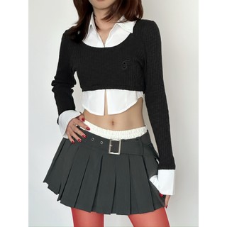 Chân váy xếp li kèm thắt lưng - innocent belt skirt