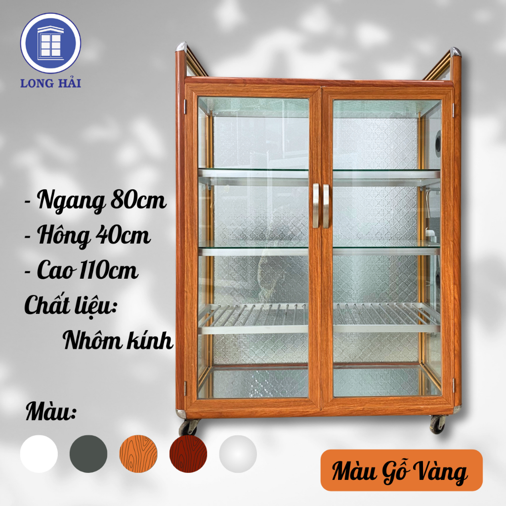 Tủ chén nhôm kính (nhiều màu) 80 x 40 x 110 bền đẹp, chất lượng, giá kho