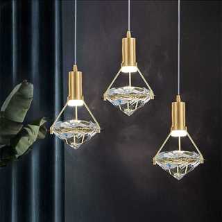 Đèn thả trang trí, decor phòng ngủ, đèn trang trí phòng khách pha lê hình kim cương D140*H65