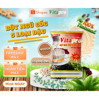 Bột ngũ cốc Vitapro 5 thứ đậu cung cấp dưỡng chất cho cơ thể phù hợp mọi đối tượng (có đường)
